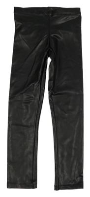 Černé koženkové legíny H&M