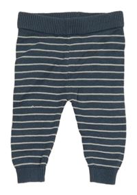 Tmavomodro-bílé pruhované pletené tepláky F&F