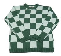 Zelený kostkovaný svetr H&M
