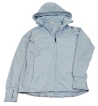 Světlemodrá šusťáková lehce zateplená bunda s kapucí H&M