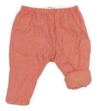 Lososové plátěné podšité kalhoty Vertbaudet