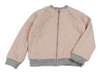 Světlerůžová vzorovaná tepláková podšitá bunda St. Bernard