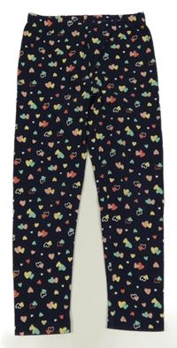 Tmavomodro-barevné legíny se srdíčky Topolino