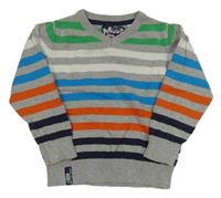 Šedo-barevný pruhovaný svetr C&A