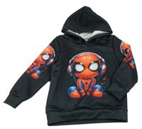 Černá mikina se Spidermanem a kapucí 