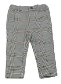 Černo-bílé kostičkované chino kalhoty Primark