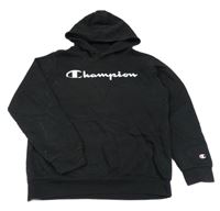 Černá mikina s logem a kapucí Champion