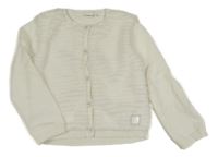 Bílý chlupatý propínací svetr 