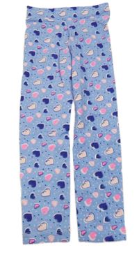 Modro-růžové legíny se srdíčky 