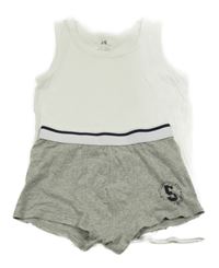 2 set - bílé tílko + šedé boxerky 