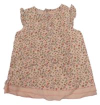 Světlerůžové květované šaty 