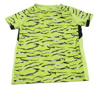 Neonově žluté vzorované sportovní tričko Decathlon