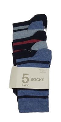 Nové - 5x modro-tmavomodré pruhované ponožky dunnes 