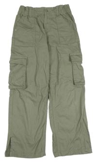 Khaki plátěné kalhoty s kapsami Primark