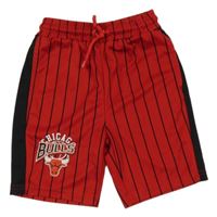 Červeno-černé pruhované sportovní kraťasy - Chicago Bulls
