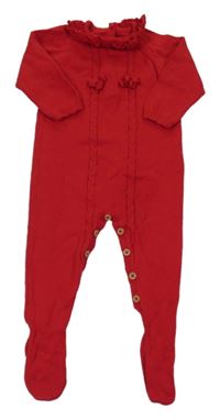 Červený pletený overal volánkem Matalan