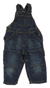Tmavomodré laclové rifle s kapsami H&M