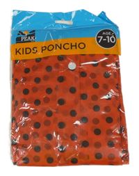 Nové - červené puntíkaté pláštěnkové pončo 