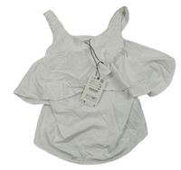 Bílý crop top s volánkem Zara