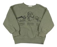 Khaki mikina s diny H&M