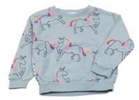 Světlemodrá mikina s jednorožci M&S