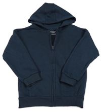 Tmavomodrá propínací mikina s kapucí Primark