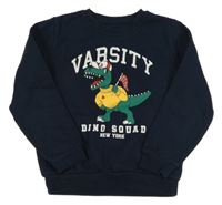 Tmavomodrá mikina s dinem a nápisy Primark