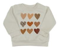 Bílá mikina se srdíčky 