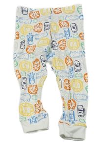 Bílé lehké tepláky se zvířátky F&F