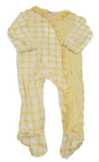 Žluto-bílý kostkovaný overal 