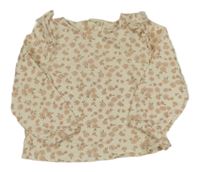 Smetanovo-růžové květované triko Manor 