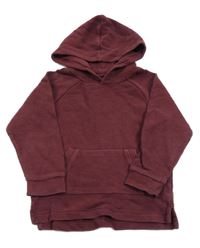 Vínová žebrovaná mikina s kapucí Miniclub