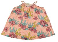 Neonově růžový květovaný top Zara