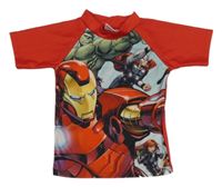 Červeno-barevné UV tričko s Avengers Marvel