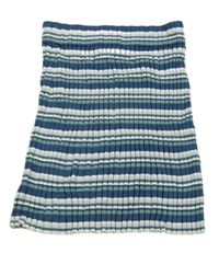 Modro-bílo-zelená pruhovaná úpletová žebrovaná sukně H&M