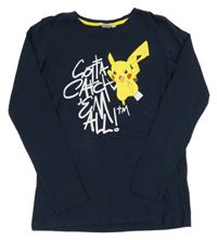 Tmavomodré triko s Pikachuem 