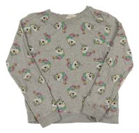 Šedé mikinotriko s jednorožci H&M