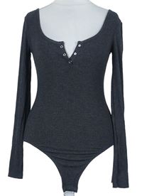 Dámské tmavošedé žebrované body Topshop 