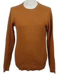 Pánský skořicový vzorovaný svetr Jack&Jones 