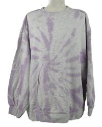 Dámská šedo-fialová batikovaná mikina H&M