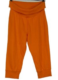Dámské oranžové capri tepláky 