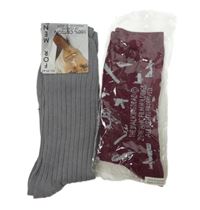 Nové - 2x Pánské šedé + vínové ponožky s obrázky vel. 39-45