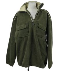 Pánská khaki fleecová mikina 