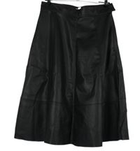 Dámská černá koženková midi sukně H&M