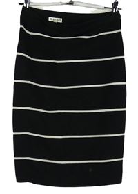 Dámská černo-bílá pruhovaná pletená pouzdrová sukně Reiss