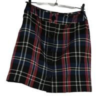 Dámská černo-růžovo-modrá kostkovaná sukně M&S