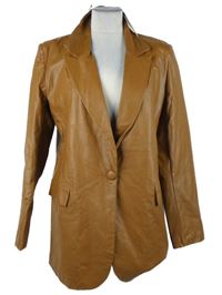 Nové - Dámský hnědý koženkový kabát Eight Paris 