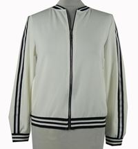 Dámská bílá propínací mikina s pruhy 