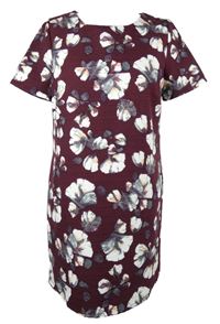 Dámské vínové květované šaty New Look 