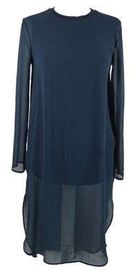 Dámské tmavomodré šifonové šaty Zara 